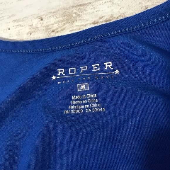 Roper Blue Arrow Screen print Tank Top Size medium - Picture 9 of 11